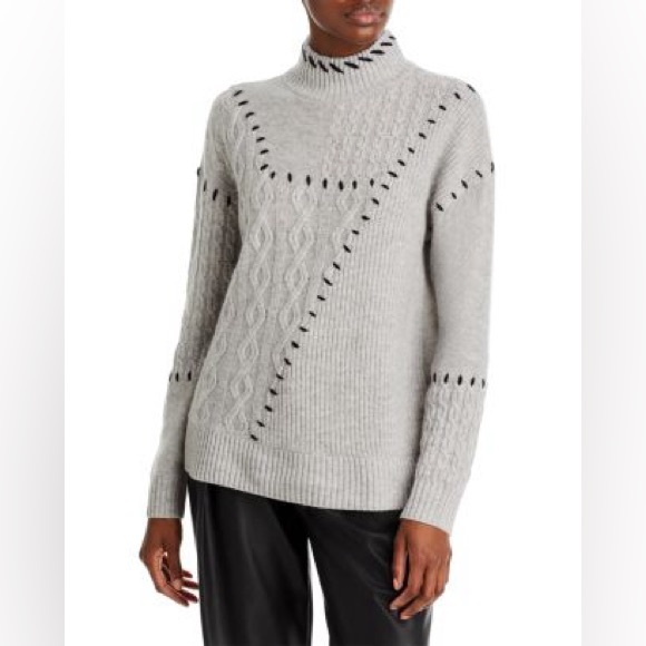 C by Bloomingdale's Cashmere Whipstitch Cable Mixed Knit Cashmere Sweater - Picture 1 of 6
